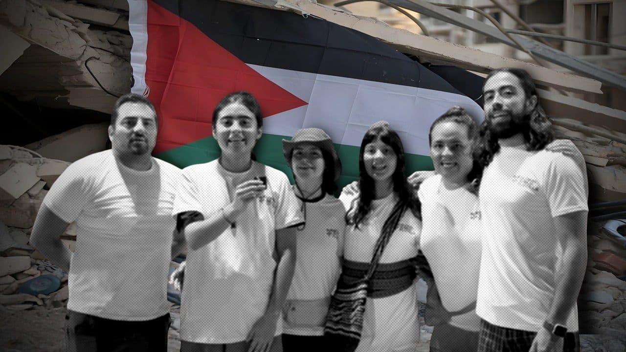 Delegación colombiana que busca enviar ayuda humanitaria a Gaza.
