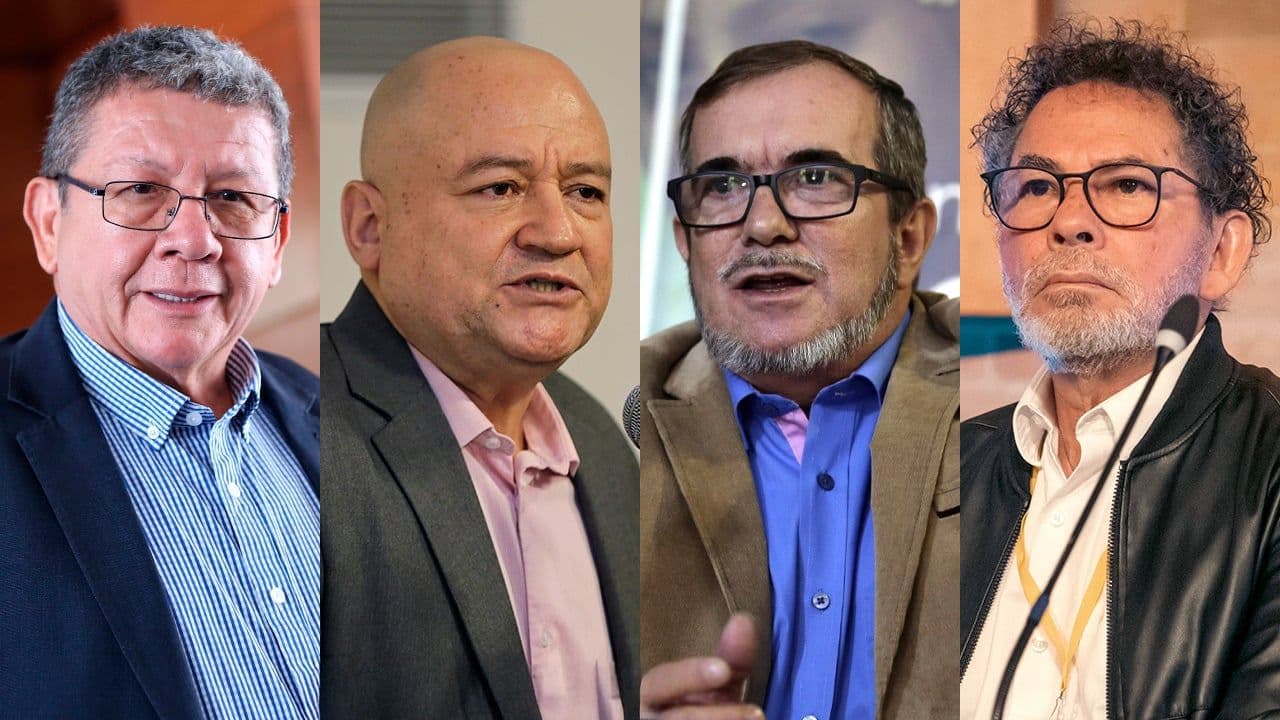 Pablo Catatumbo, Julián Gallo, Rodrigo Londoño y Pastor Alape