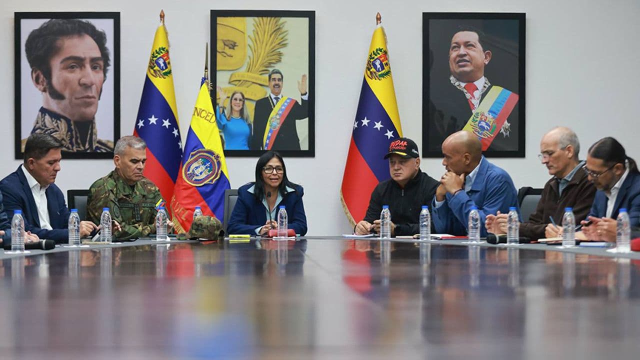 Delcy Rodríguez en el consejo de ministros Delcy Rodríguez en el consejo de ministros