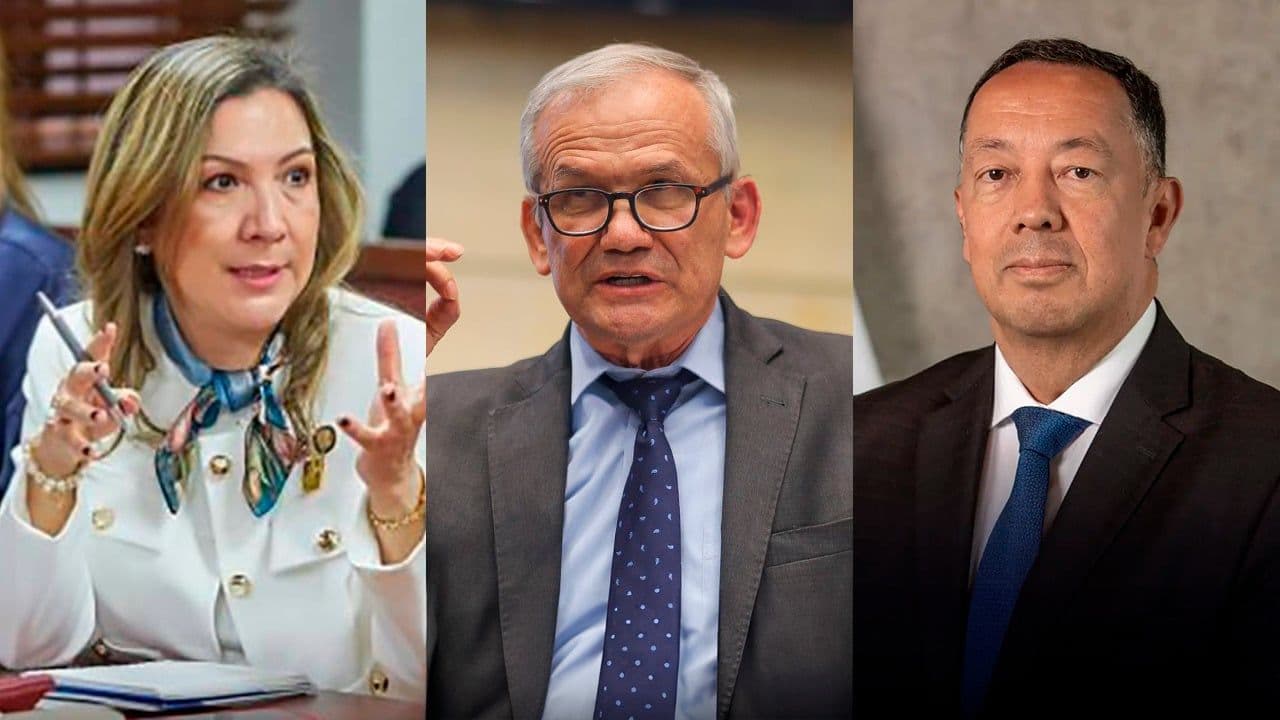 Fiscal María Cristina Patiño, Carlos Ramón González y el fiscal Gabriel Sandoval.
