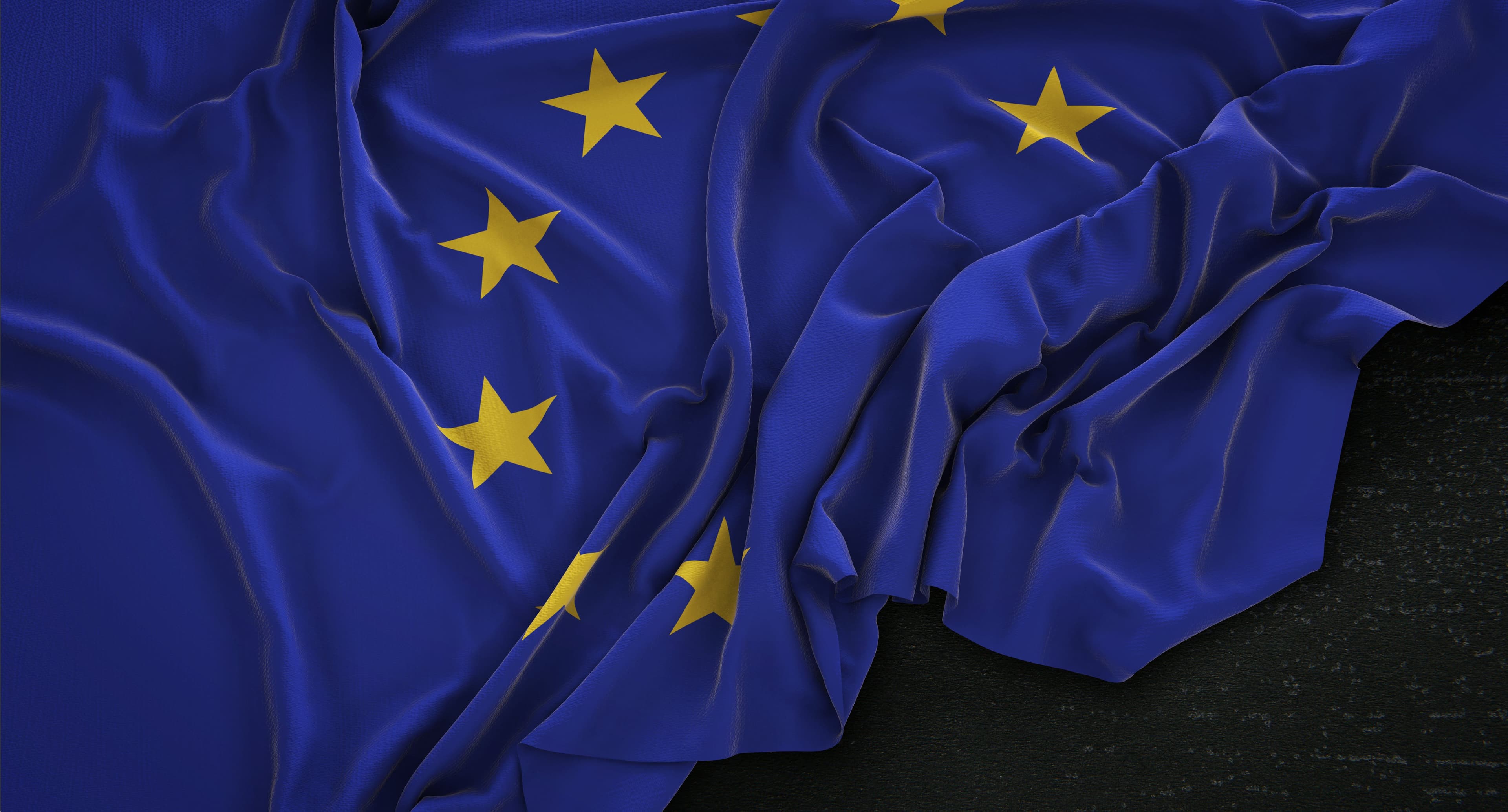 Bandera Arrugada Unión Europea Bandera Arrugada Unión Europea
