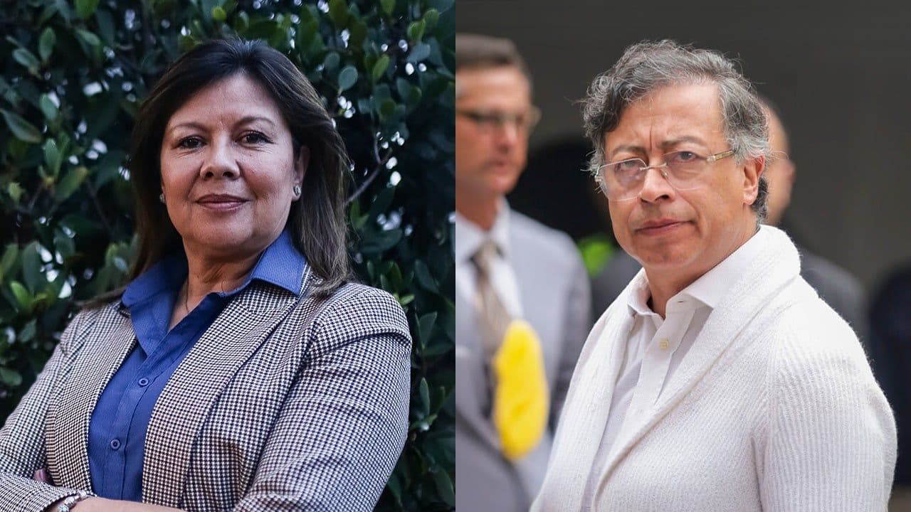 La fiscal Luz Adriana Camargo y el presidente Gustavo Petro.
