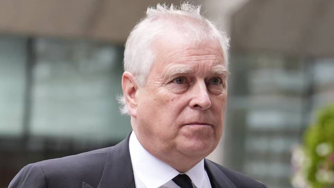 Prince Andrew arriving for the Requiem Mass service f Prince Andrew arriving for the Requiem Mass service f